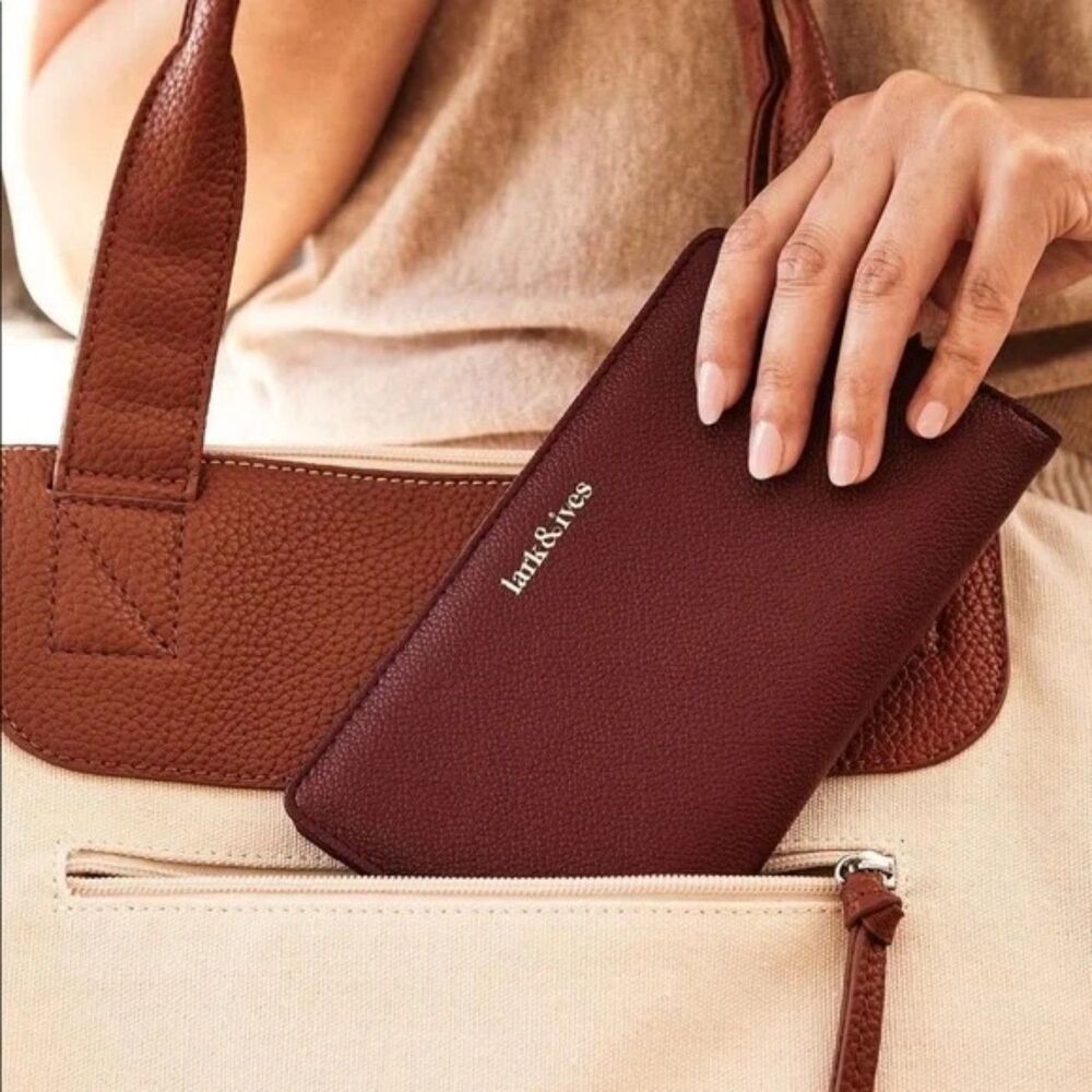 Lark & Ives - Continental Snap Closure Wallet - Burgundy - Brand New!